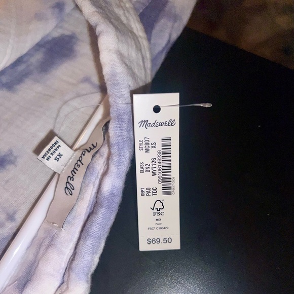 Madewell NWT linen tie-dye button down shirt - Picture 4 of 4